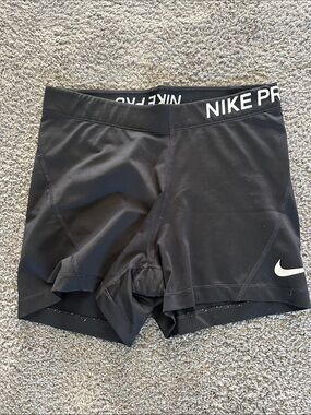 Nike Black Compression Training Shorts with White Swoosh